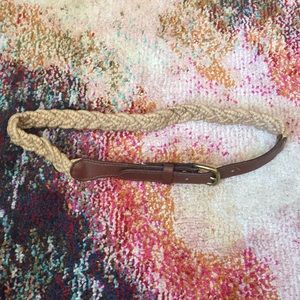 Leather and twine small belt